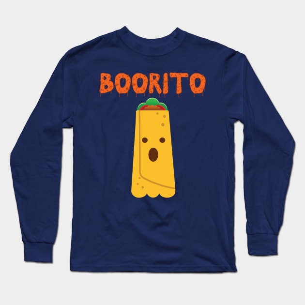 Funny Halloween Burrito Taco Ghost Food Pun Long Sleeve T-Shirt by lucidghost